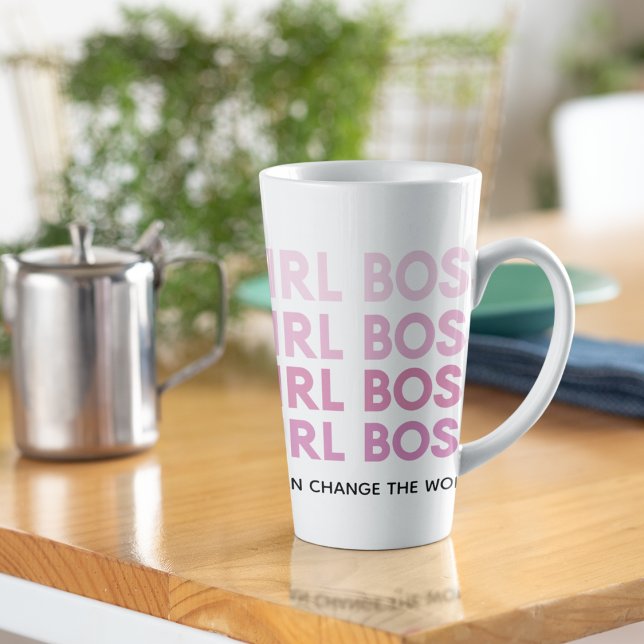 Modern Pink Girl Boss Bestes Girl-Geschenk Milchtasse (Von Creator hochgeladen)