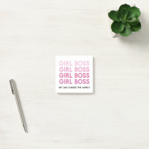 Modern Pink Girl Boss Bestes Girl-Geschenk Post-it Klebezettel