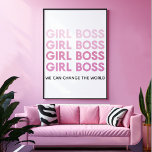 Modern Pink Girl Boss Bestes Girl-Geschenk Poster<br><div class="desc">Modern Pink Girl Boss Bestes Girl-Geschenk</div>