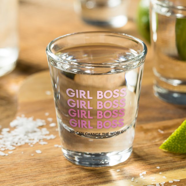 Modern Pink Girl Boss Bestes Girl-Geschenk Schnapsglas (Von Creator hochgeladen)