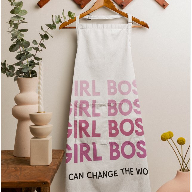 Modern Pink Girl Boss Bestes Girl-Geschenk Schürze (Von Creator hochgeladen)