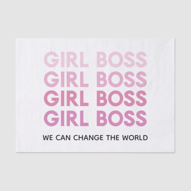 Modern Pink Girl Boss Bestes Girl-Geschenk Seidenpapier (Vorderseite)