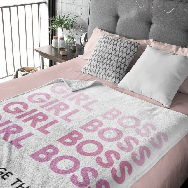 Modern Pink Girl Boss Bestes Girl-Geschenk Sherpadecke (Von Creator hochgeladen)
