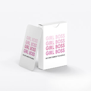 Modern Pink Girl Boss Bestes Girl-Geschenk Spielkarten
