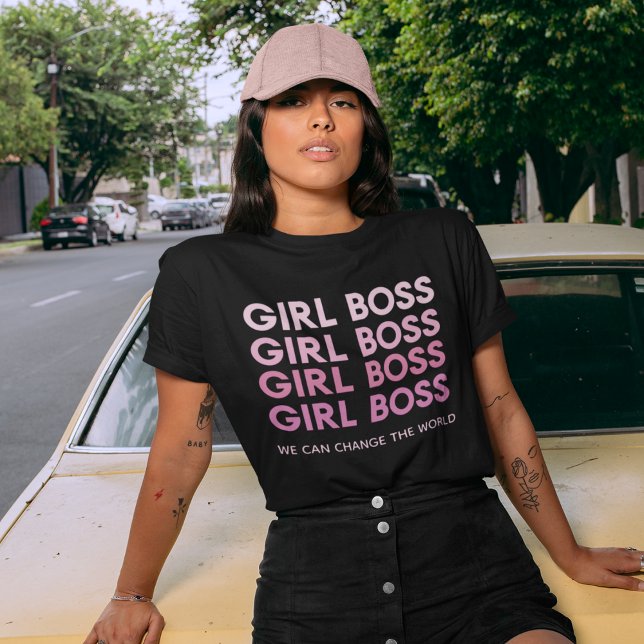 Modern Pink Girl Boss Bestes Girl-Geschenk T-Shirt (Von Creator hochgeladen)