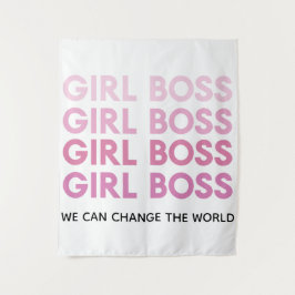 Modern Pink Girl Boss Bestes Girl-Geschenk Wandteppich