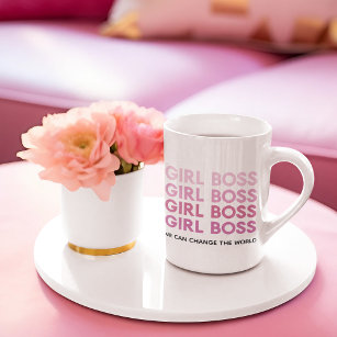 Modern Pink Girl Boss Bestes Girl-Geschenk Zweifarbige Tasse