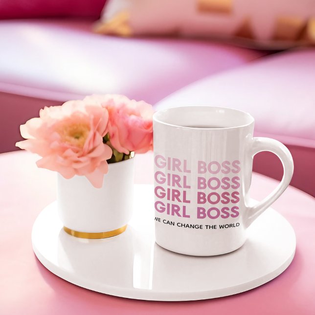 Modern Pink Girl Boss Bestes Girl-Geschenk Zweifarbige Tasse (Von Creator hochgeladen)