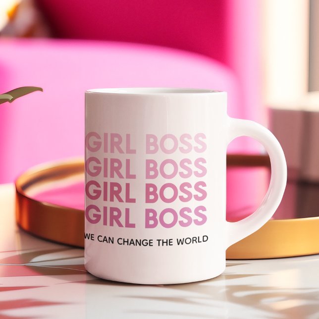 Modern Pink Girl Boss Bestes Girl-Geschenk Zweifarbige Tasse (Von Creator hochgeladen)
