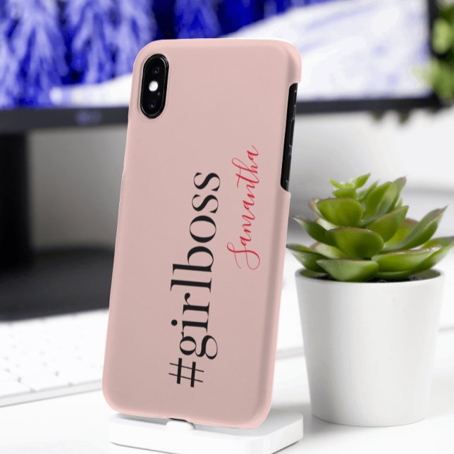 Modern Pink Girl Boss & Name Best Girly Case-Mate iPhone Hülle (Von Creator hochgeladen)
