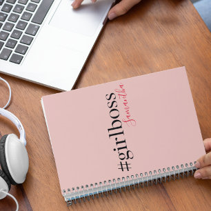 Modern Pink Girl Boss & Name Best Girly Notizblock