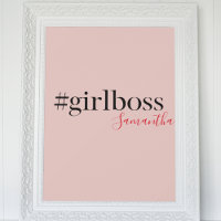 Modern Pink Girl Boss & Name Best Girly