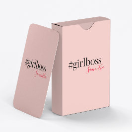 Modern Pink Girl Boss & Name Best Girly Spielkarten