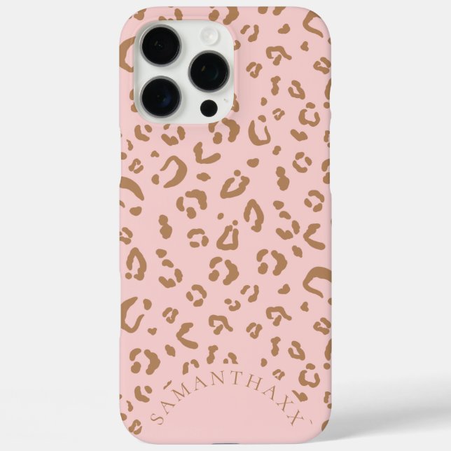 Modern Pink Girly Elegant Leopard Spots Pattern Case-Mate iPhone Hülle (Rückseite)