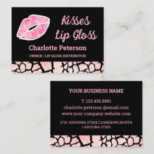Modern Pink Glanz Lipgloss Visitenkarte