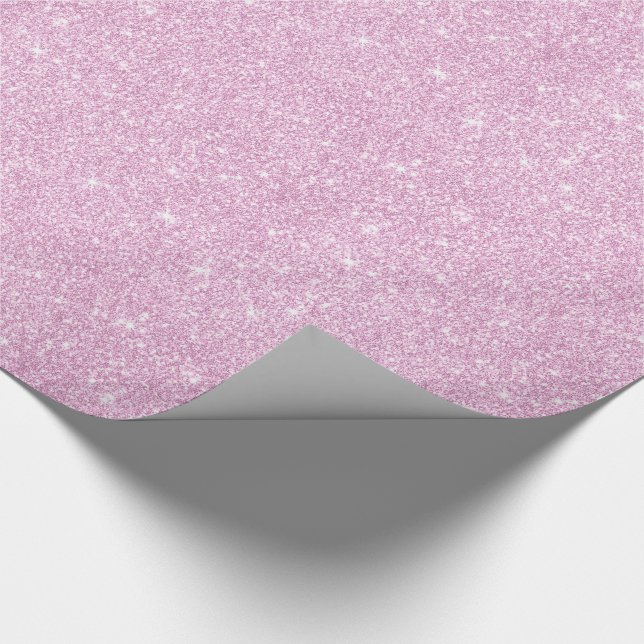 Modern Pink Glitzer Girly Geschenkpapier (Ecke)