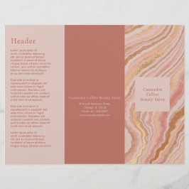 Modern Pink Gold Abstrakt Elegante Trifold Broschü