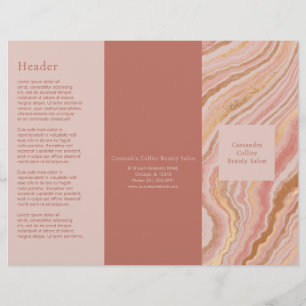 Modern Pink Gold Abstrakt Elegante Trifold Broschü