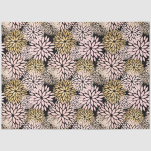 Modern Pink Gold Dahlia Floral Seidenpapier