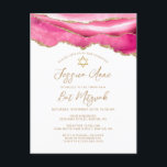 Modern Pink Gold Glitzer Agate Bat Mitzvah Ankündigungspostkarte<br><div class="desc">Rosa und Imitat Gold Glitzer agate mit einem goldenen Stern von David schmückt dieses elegante Aquarell Bat Mitzvah Einladung Postcard. Dieses Design ist mit rosa Marmor-Agrar mit Imitaten goldenen Glitzer betont. Ihre Feierlichkeiten können in einer modernen, grellen Goldskriptkalligraphie personalisiert werden. Die Rückseite der Postkarte hat eine passende agate Grenze mit...</div>