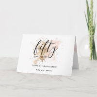 Modern Pink Gold Glitzer Girly 50. Geburtstag