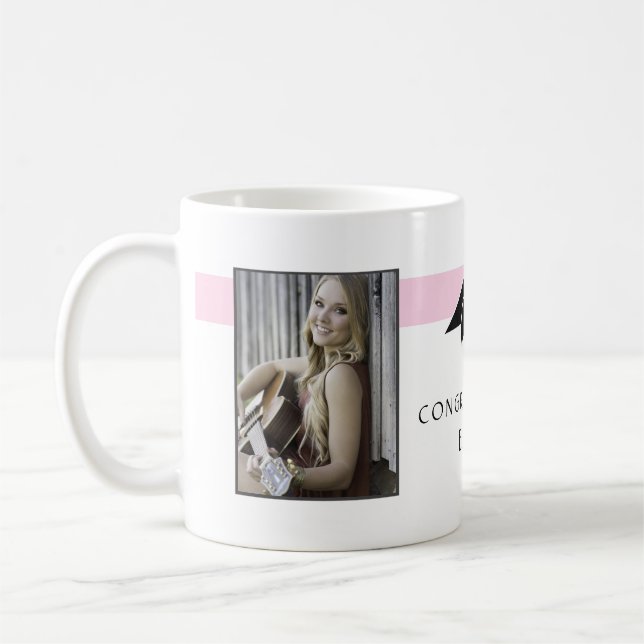 Modern Pink Graduate Herzlichen Glückwunsch Abschl Kaffeetasse (Links)