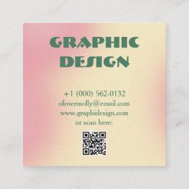 Modern Pink & Green Gradient Business Card Quadratische Visitenkarte