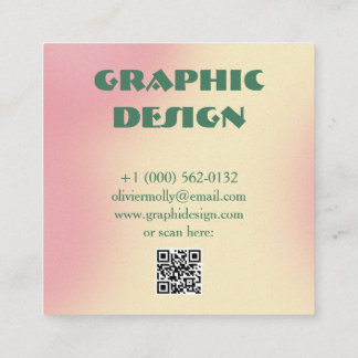 Modern Pink & Green Gradient Business Card Quadratische Visitenkarte