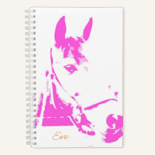 Modern Pink HorNAME Foto Art Barn Girls Notizbuch