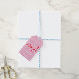 Modern Pink I Love You Valentinstag Geschenkanhänger