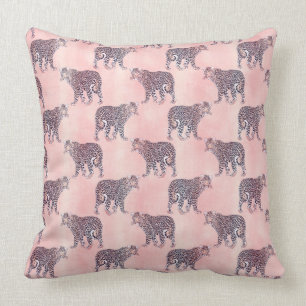Modern Pink Leopard Animal Pattern Kissen