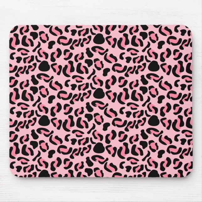 Modern Pink Leopard Pattern Animal Mousepad (Vorne)