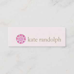 Modern Pink Lotus Blume Schönheitssalon und Wellne Mini Visitenkarte