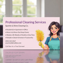 Modern Pink Maid House Cleaning Service