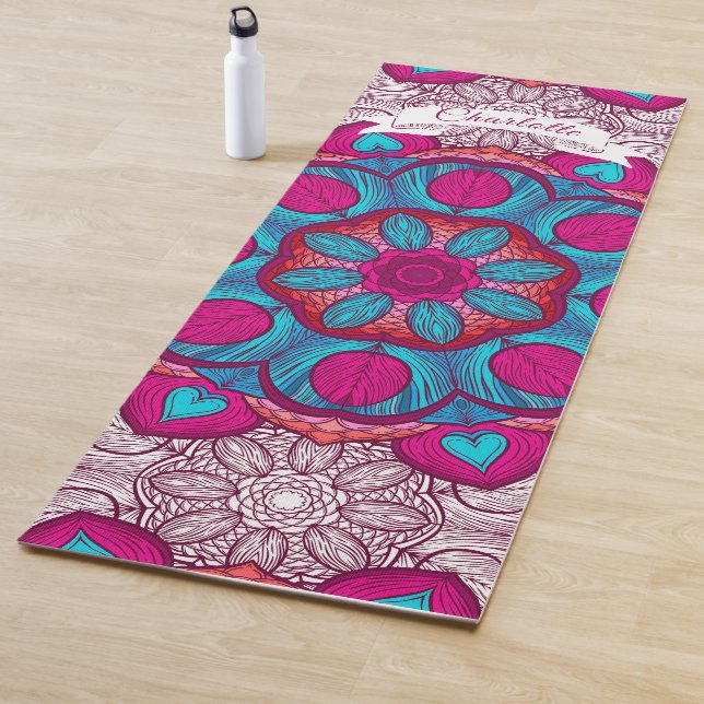 Modern Pink Mandala Personalisiertes Geschenk Yogamatte (Beispiel)