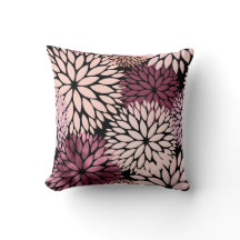 Modern Pink Maroon Dahlia Floral