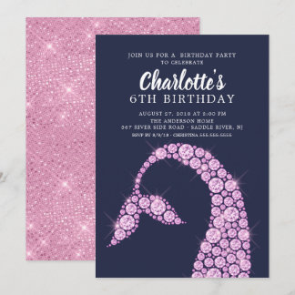 Modern Pink Mermaid zum Geburtstag Einladung
