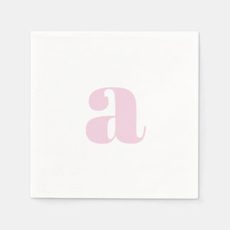 Modern Pink Monogram Napkins Serviette