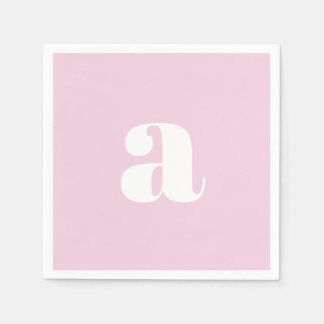 Modern Pink Monogram Napkins Serviette