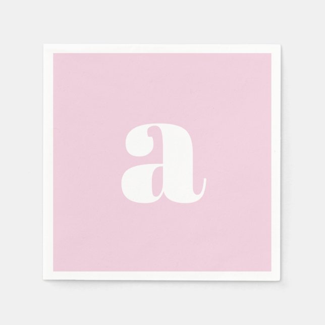 Modern Pink Monogram Napkins Serviette (Vorderseite)