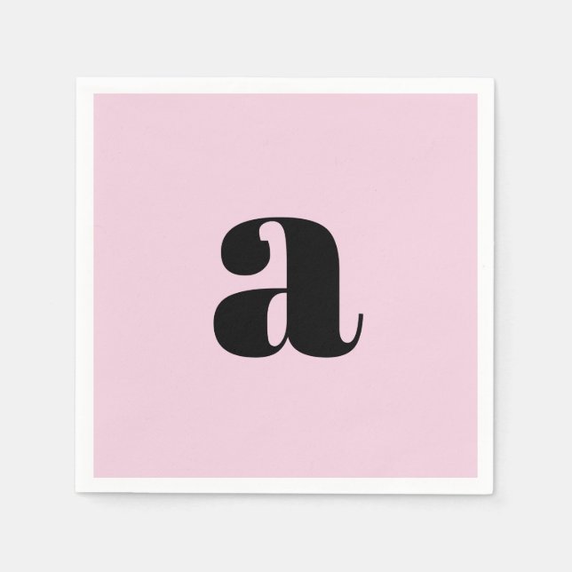 Modern Pink Monogram Napkins Serviette (Vorderseite)