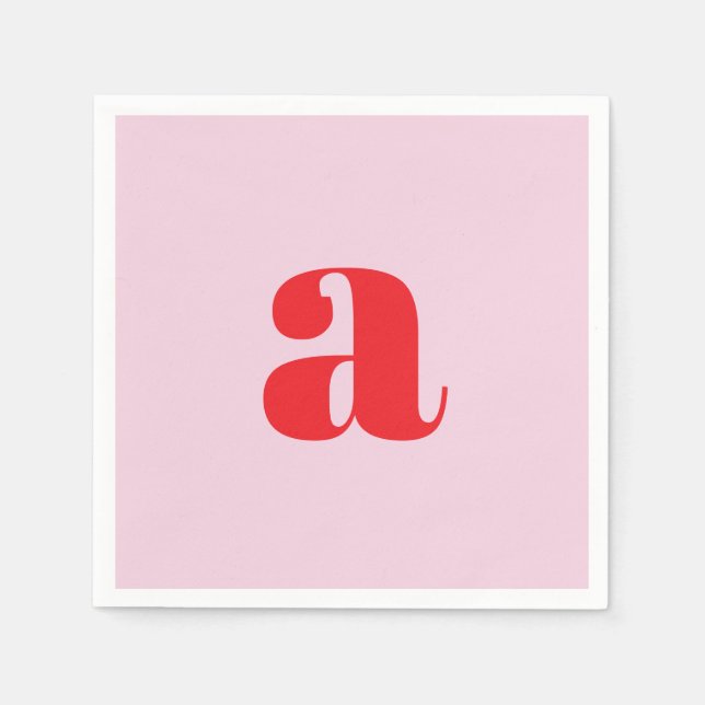Modern Pink Monogram Napkins Serviette (Vorderseite)