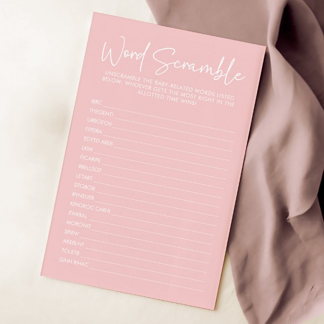 Modern Pink Oh Baby Simple Word Scramgame (Von Creator hochgeladen)