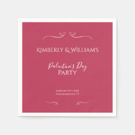 Modern Pink Palentine's Day Party Serviette