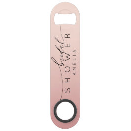 Modern Pink & Peach Ombre Bridal Shower Speed Flaschenöffner