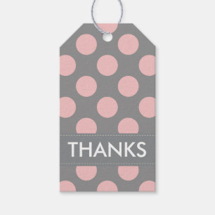Modern Pink Polka Dots Vielen Dank Geschenkanhänger