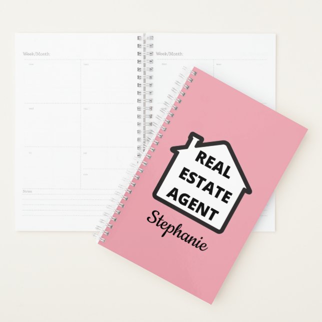 Modern Pink Real Anwesen Agent Planer (Anzeige)