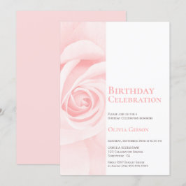Modern Pink Rose Birthday Party Einladung