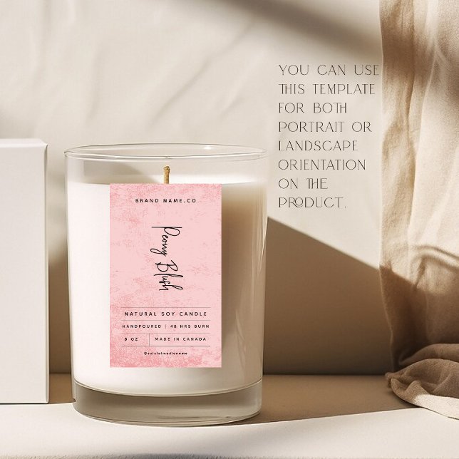 Modern Pink Rustic Label Rechteckiger Aufkleber (Von Creator hochgeladen)