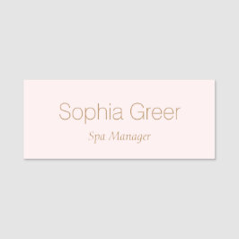 Modern Pink Salon Wellness-Center Name Tag Namensschild
